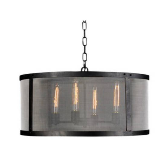 Industrial Hanging Light with Edison Bulbs Round